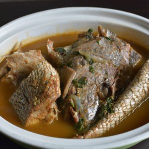 Full Croaker fish pepper soup