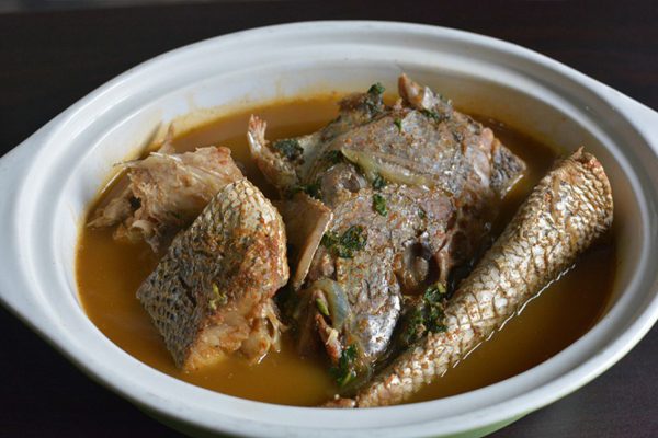 Full Croaker fish pepper soup